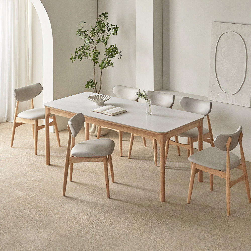 파로마 채튼B 1800 통세라믹 6인용 원목식탁 + 의자세트 방문설치 660,170원