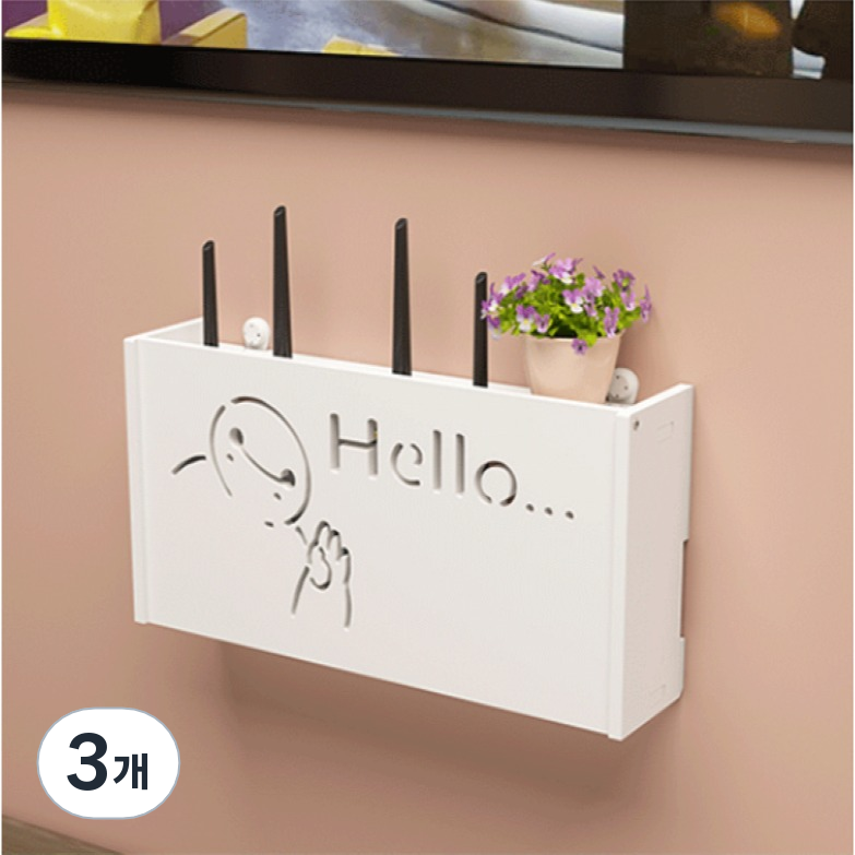 바이비드 셋톱박스 무타공 공유기 케이스, Hello, 3개, 현재가 24,300원