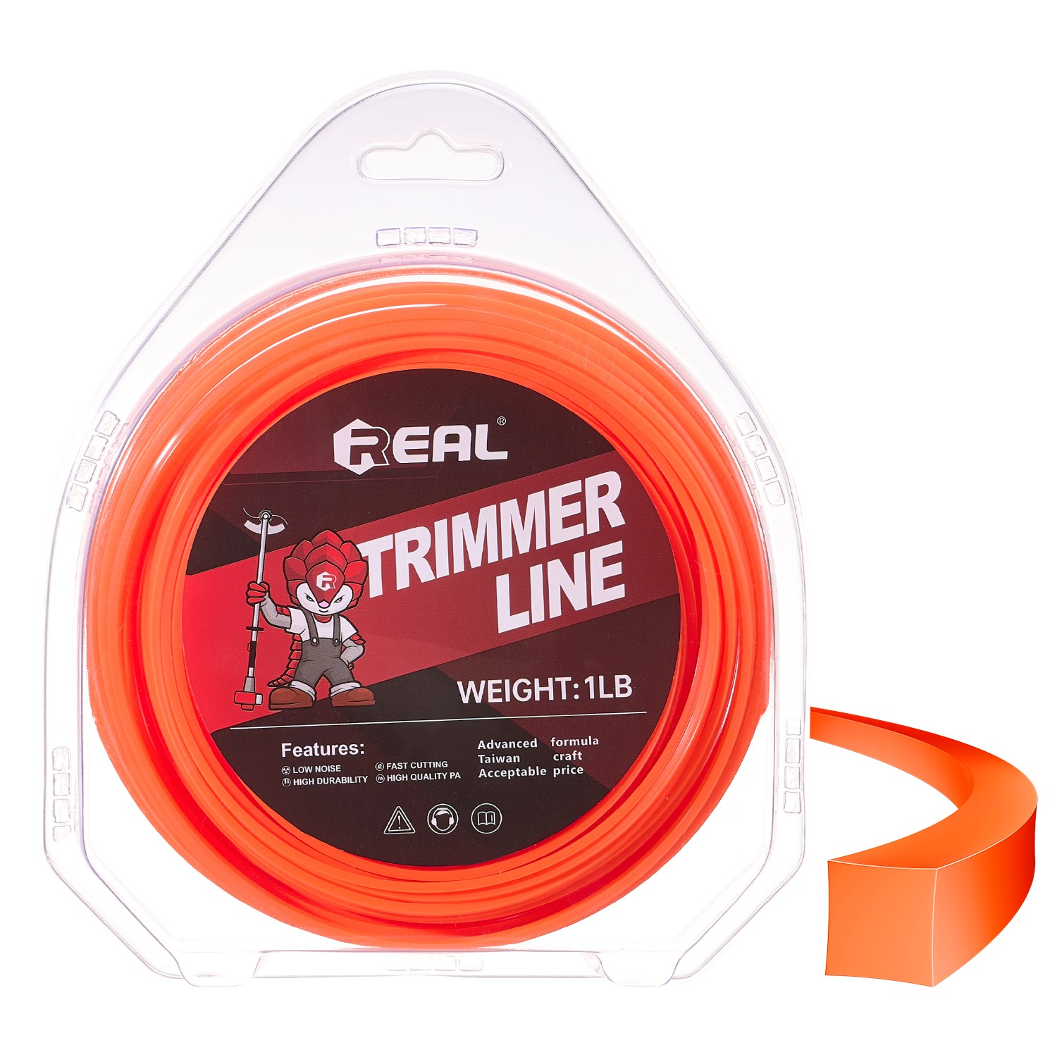 REAL리얼 예초기 줄날 나일론줄 와이어날 나일론 끈 안전날 2.7mm x 62M 사각형 13,490원