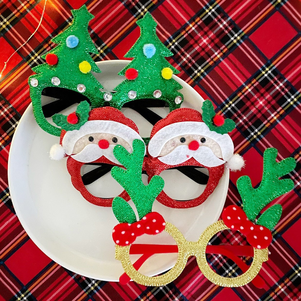 크리스마스 파티안경 머리띠 루돌프 산타 트리 썬글라스, 3종세트 9,800원