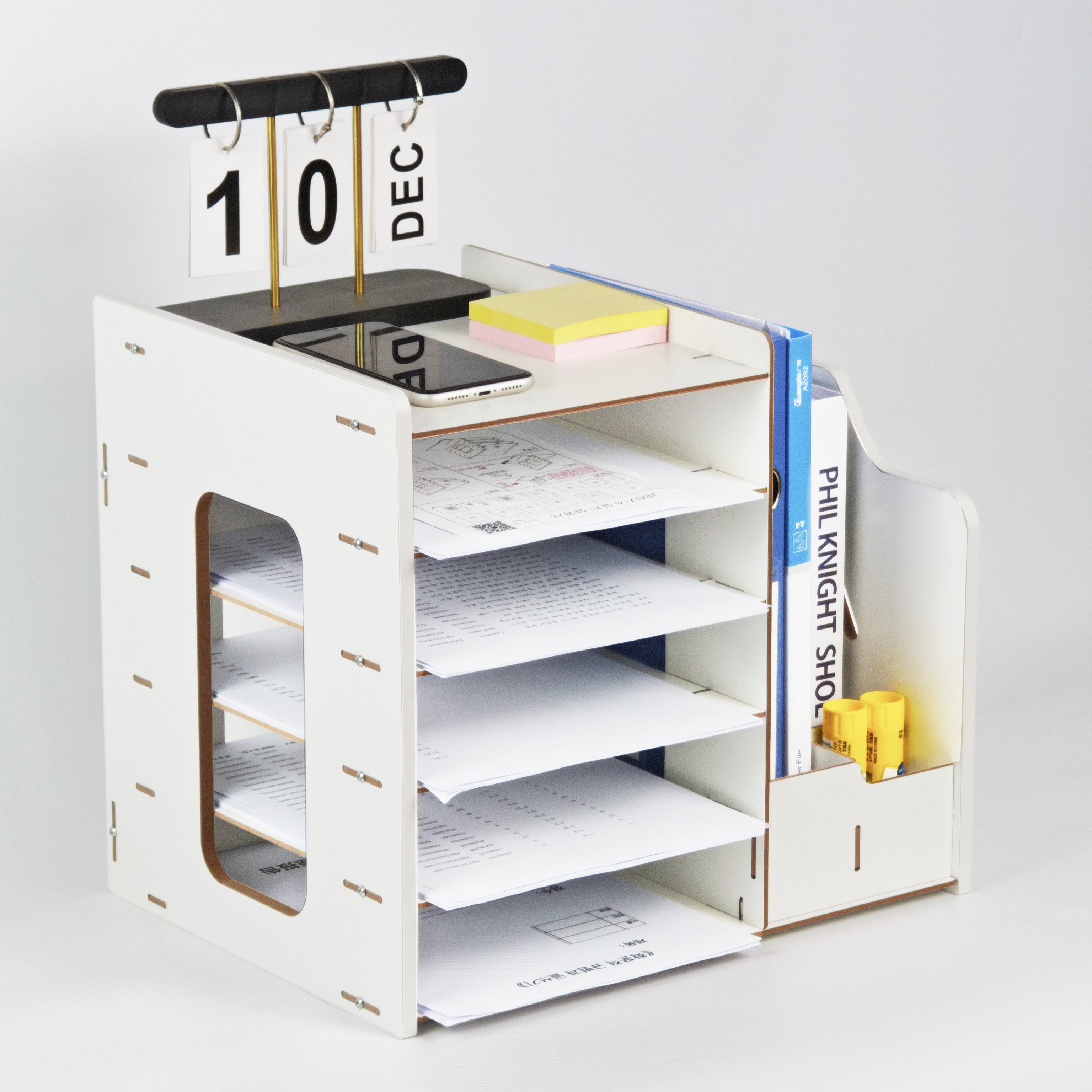 6단 우드 멀티 책상정리 A4 서류 보관 수납함 + 책꽂이 24,120원