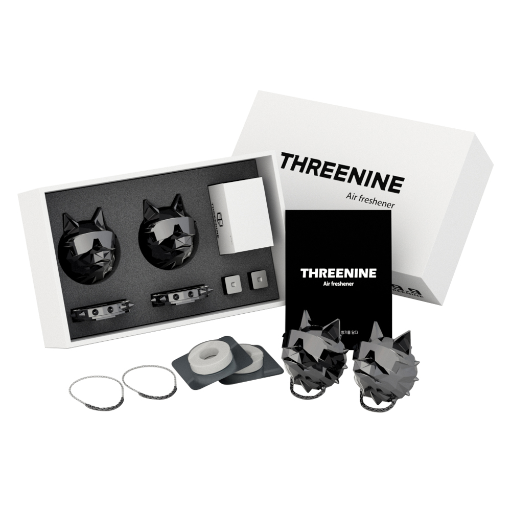 쓰리나인 불독 프리미엄 힙한늑대 차량용 방향제 크롬 2p + 향 2p 세트, 1세트, 블랙체리 48,500원