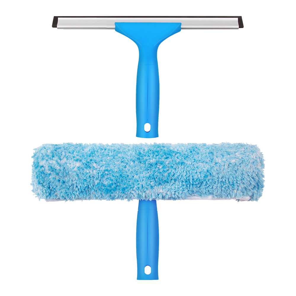 미스터시가 다용도 유리닦이 극세사 손잡이 걸레 + 물기제거 스퀴지 25cm 세트, 블루, 1세트 8,290원