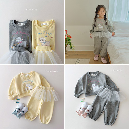 데일리베베 스윗 튜튜세트 유아동상하세트 등원룩 봄아동복 여아옷 34,200원