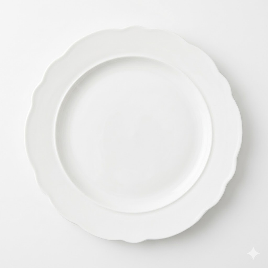 꽃잎 디저트 플레이트 화이트 원형 접시 22.5cm 15,900원