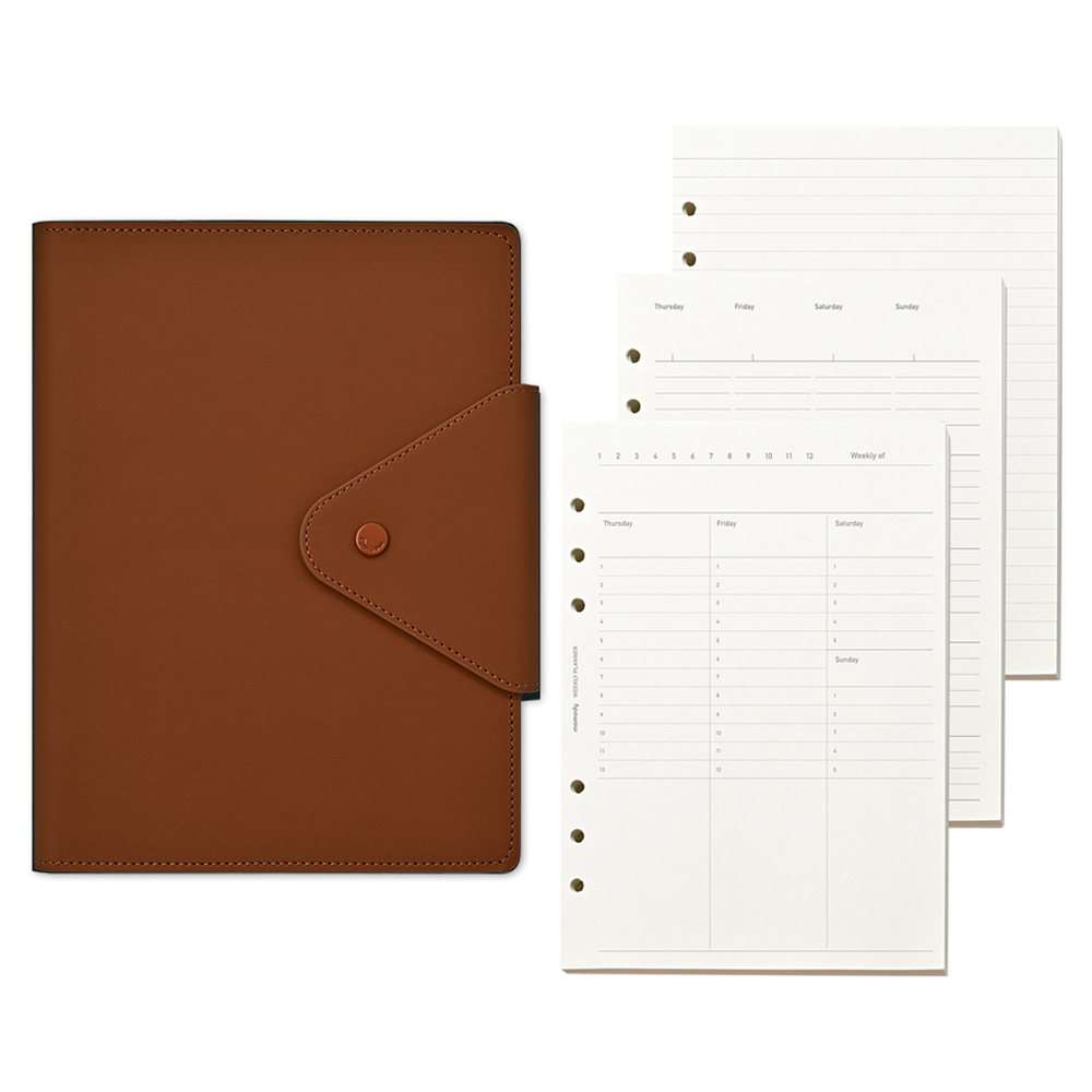 모모디 모먼트 프리미엄 만년형 플래너 6공 다이어리, 카멜브라운, 1개 34,900원