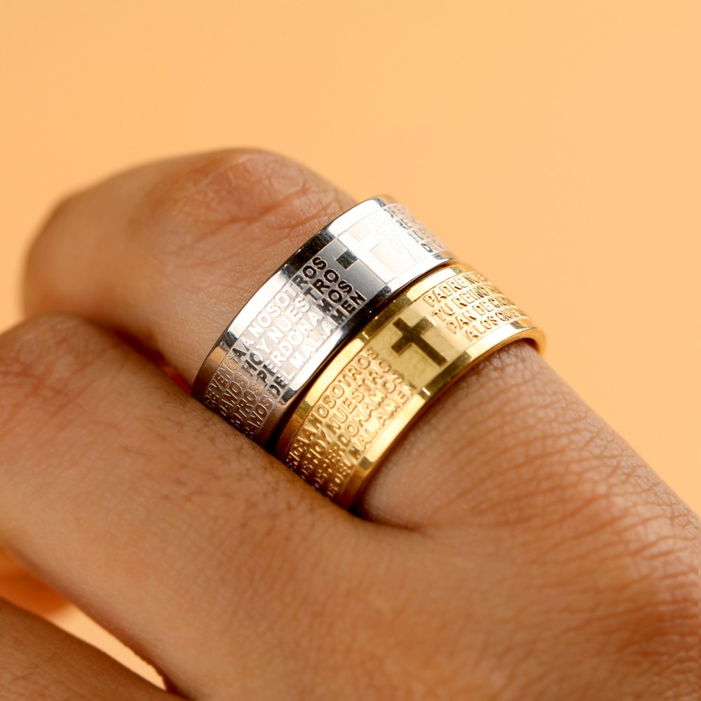 볼던 MR1179 써지컬 스틸 주기도문 남자 여자 패션 반지 링 8,500원