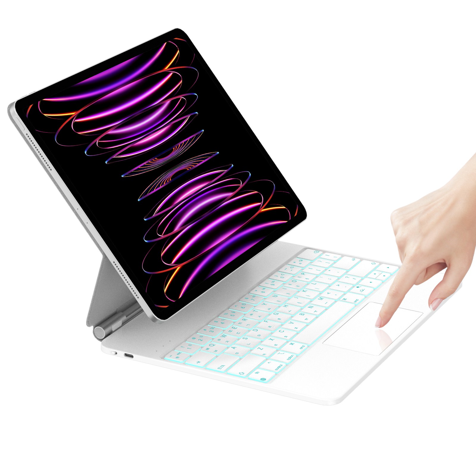 HOU 아이패드 호환 매직키보드 프로M4 1/2/3/4세대 에어6/5/4 M2 11/12.9인치 10세대  한글각인 키보드 129,000원