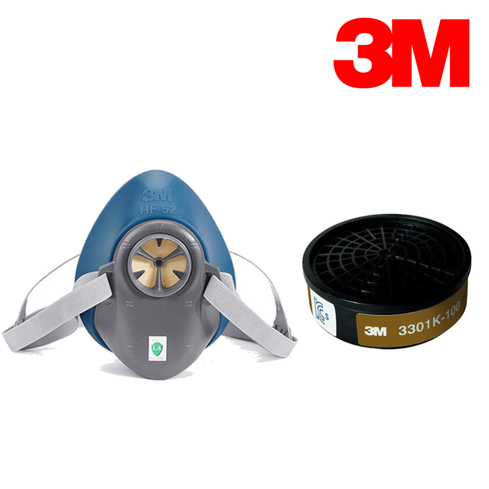 3M 면체마스크 단구형 세트 HF-52 + 3301K-100 방진마스크 방독마스크 방역 황사 미세먼지 방독필터 25,600원