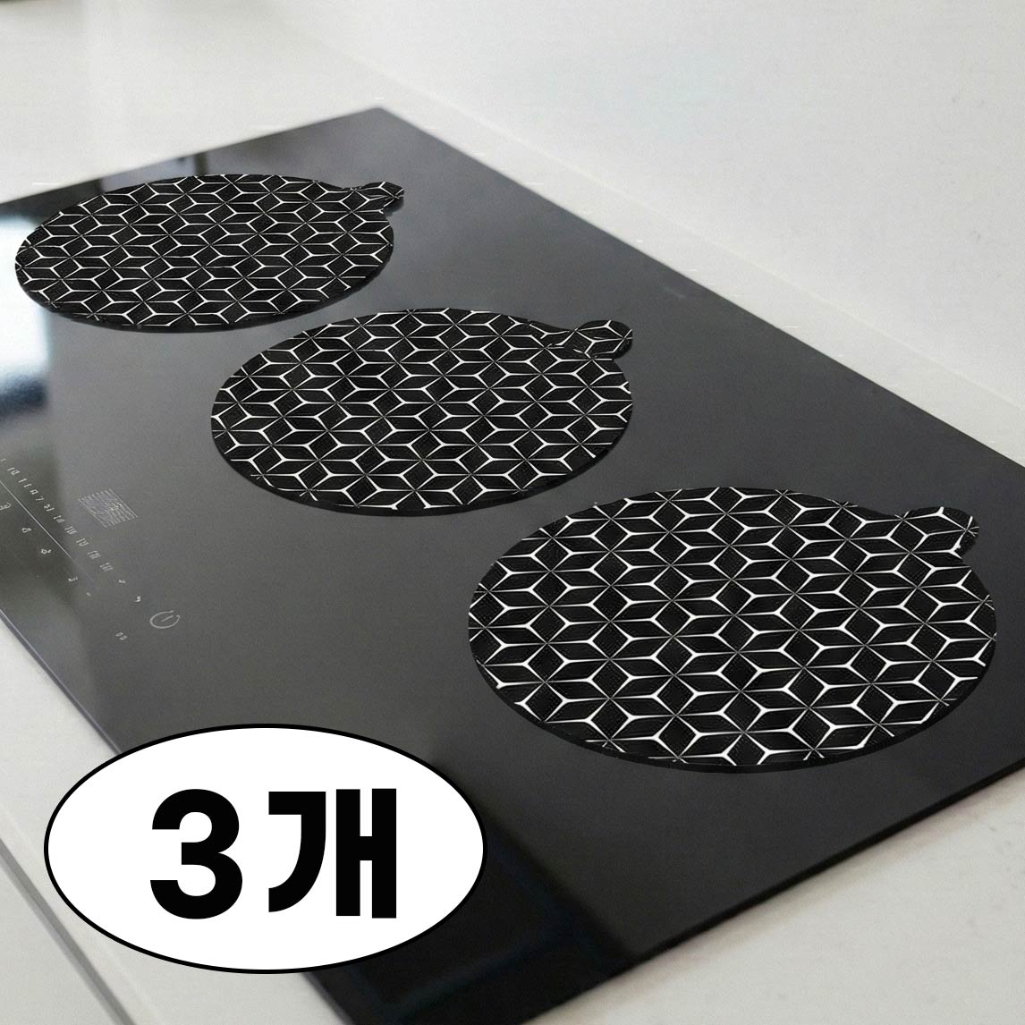 슈가라인 인덕션 보호 매트 커버 대형 3개, 긁힘 오염 방지 실리콘 패드, 1세트, 로얄블랙 13,500원