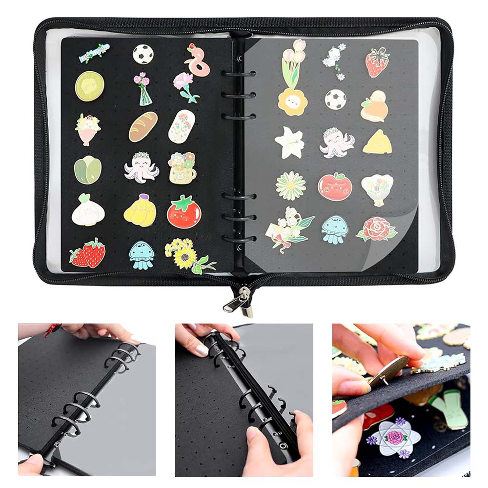 루베이 배지 수집 앨범 보관 북 펠트 페이지 컬렉션 정리 뱃지/캔버스 핀/와펜/메달, 블랙, 12매 14,900원