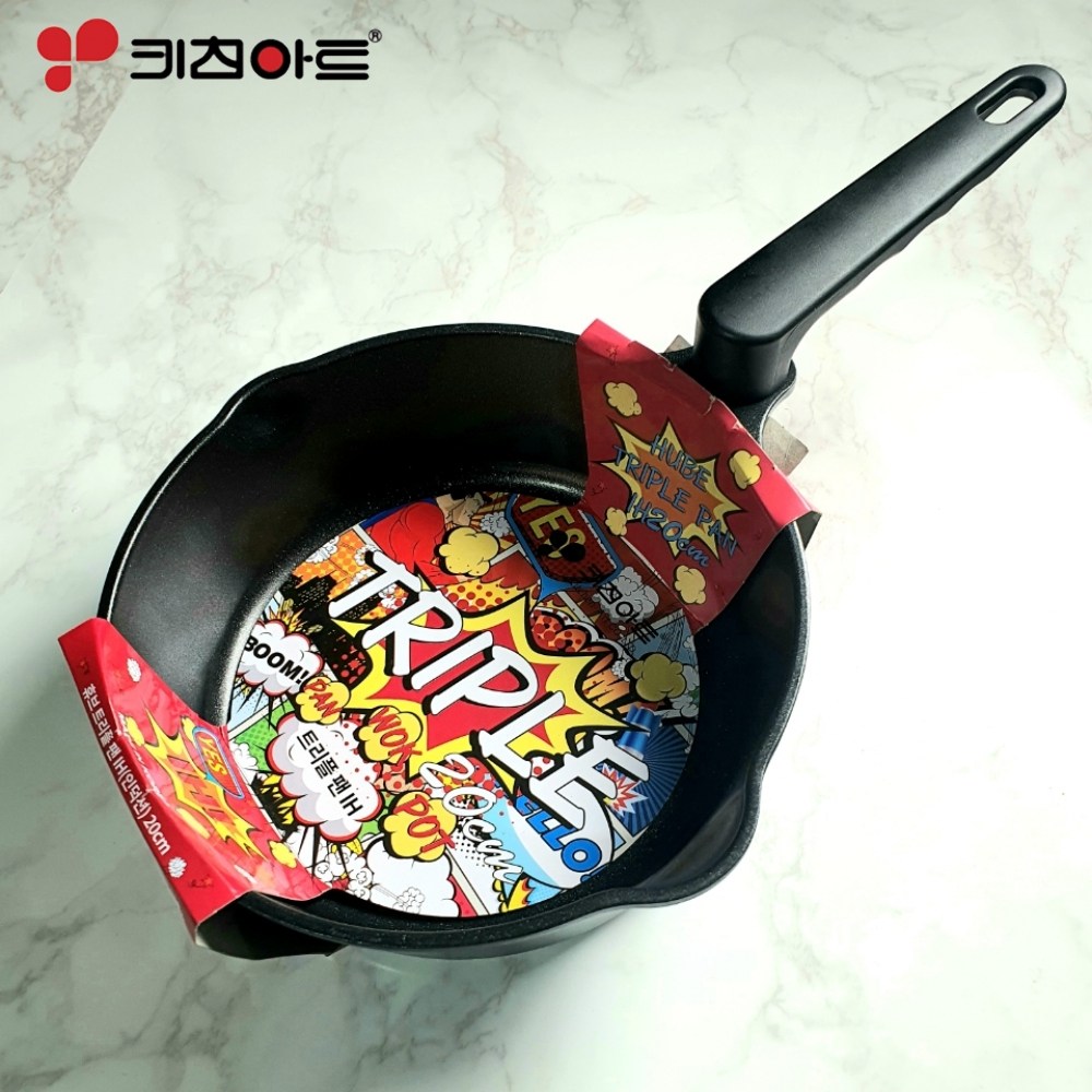 키친아트 국내산 휴브 인덕션 트리플냄비 20cm편수_짜파구리팬 18,800원