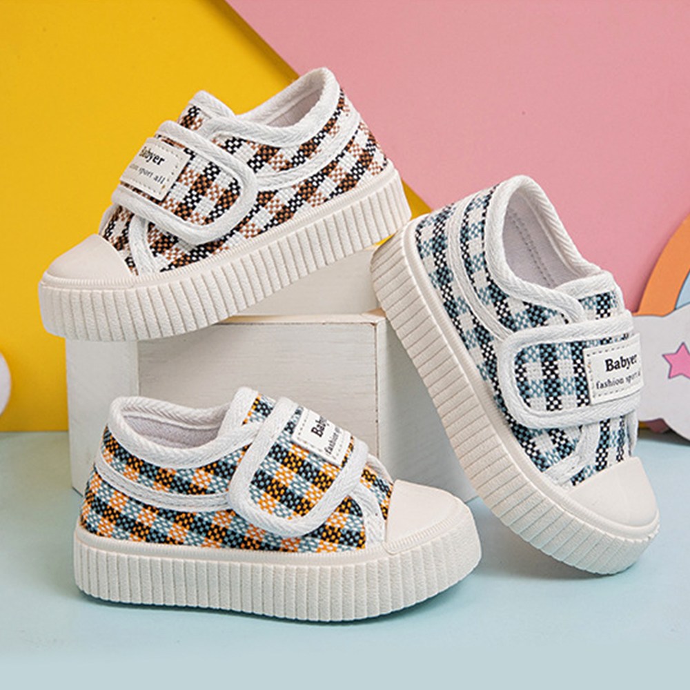 바이시유 신상 아동운동화 키즈 발편한 남아 여아 찍찍이 신발 스니커즈 체크 14,800원