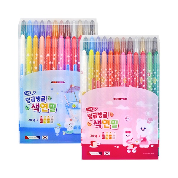(모닝글로리) 빙글빙글 색연필 24색 세트 5,400원
