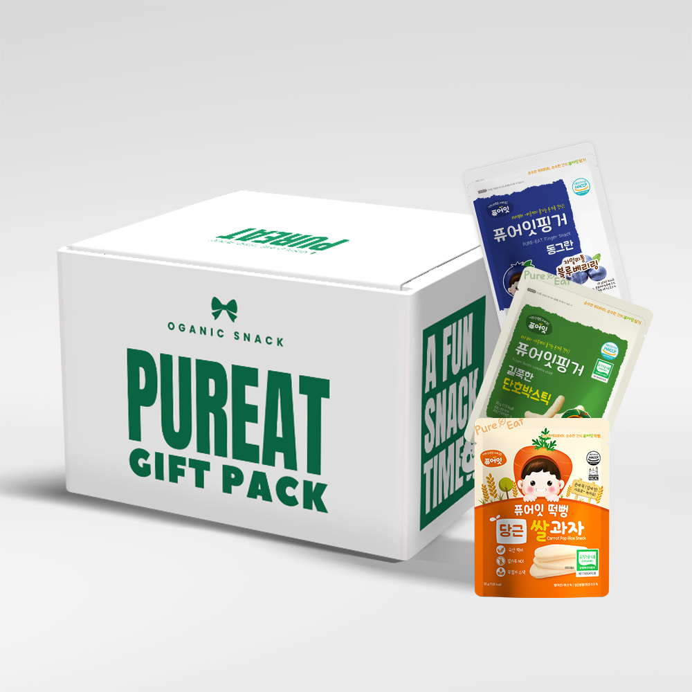 [선물세트]퓨어잇 유기농 아기 쌀과자 골고루 11봉세트 떡뻥 외 아이 선물용 간식박스 29,900원