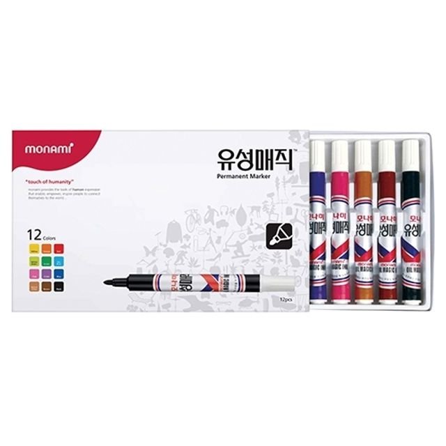 [파이브온] 모나미 유성매직 12색 세트, 12색 9,300원