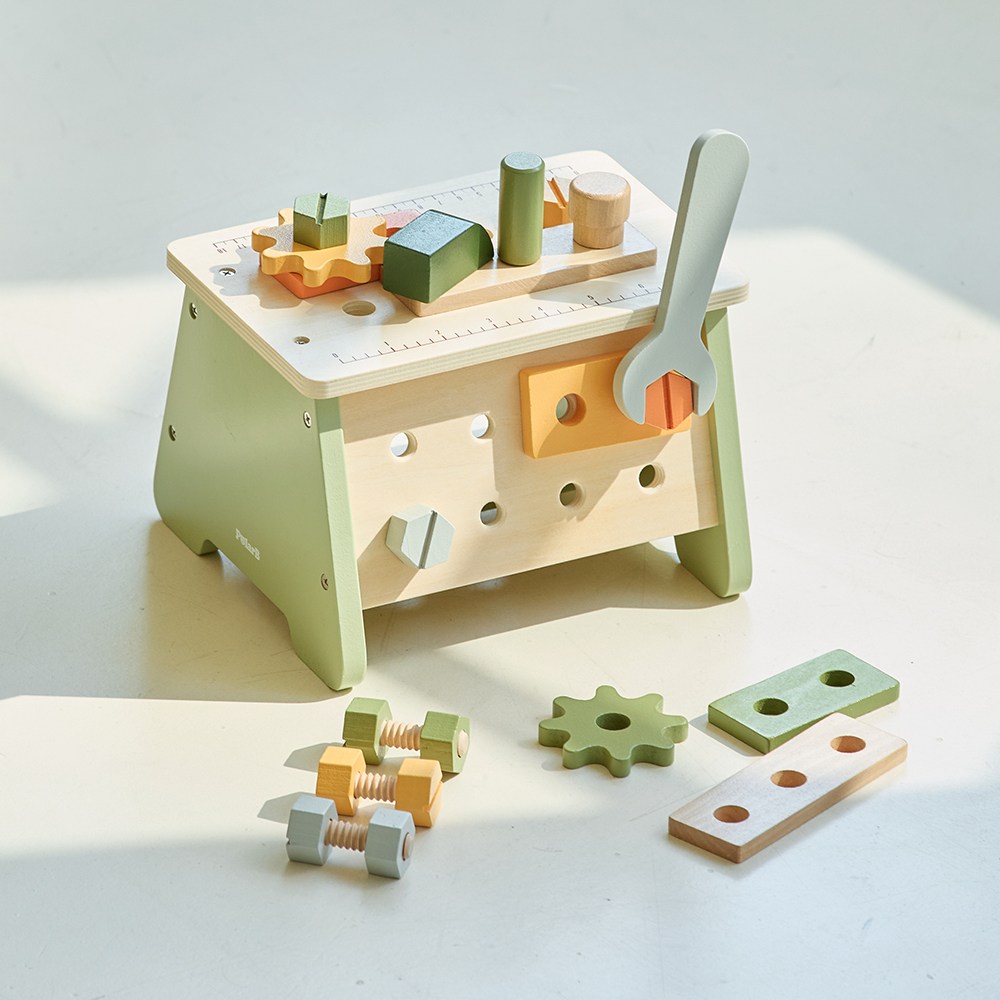 폴라비 원목 디럭스 공구놀이 나무블럭 교구 역할놀이 장난감세트, 1개 41,900원