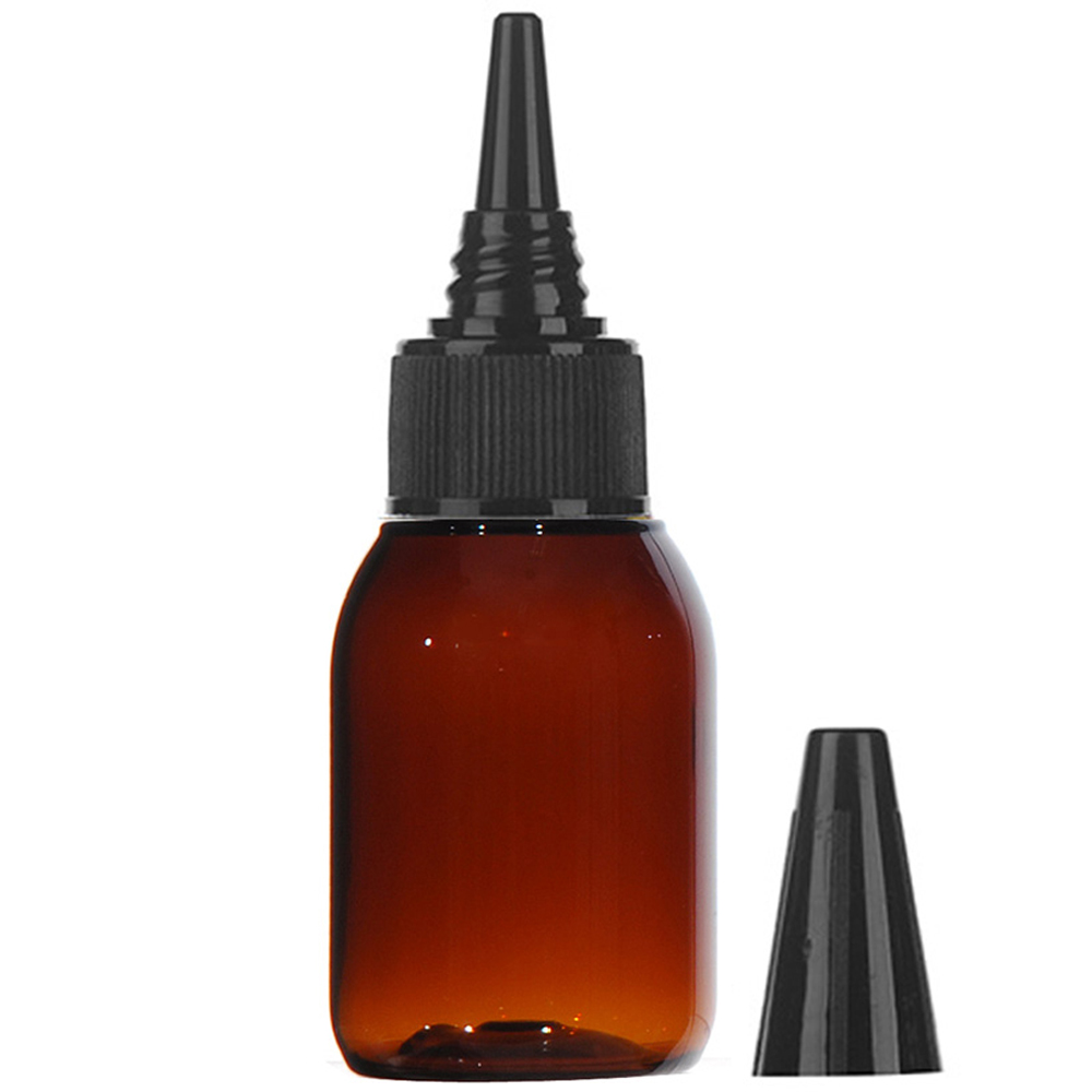 뾰족캡용기 30ml 50ml 60ml 75ml 80ml 100ml 오일병 염색약공병, 30ml, 갈색용기(F) 검은색캡, 1개 460원