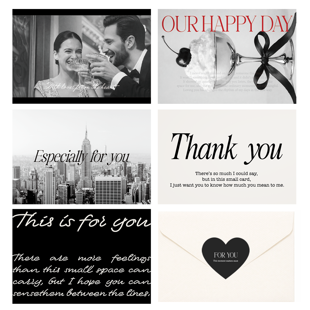 포포샵 감성 메세지 카드 편지지+봉투+스티커 세트 7,900원