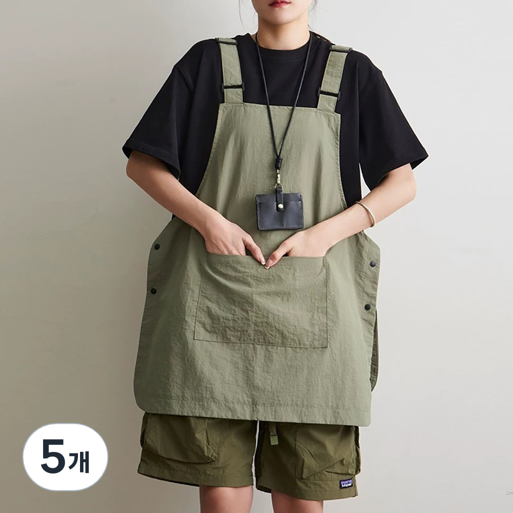 다퍼남 양면 포켓 멜빵 앞치마, 카키, 5개 44,790원