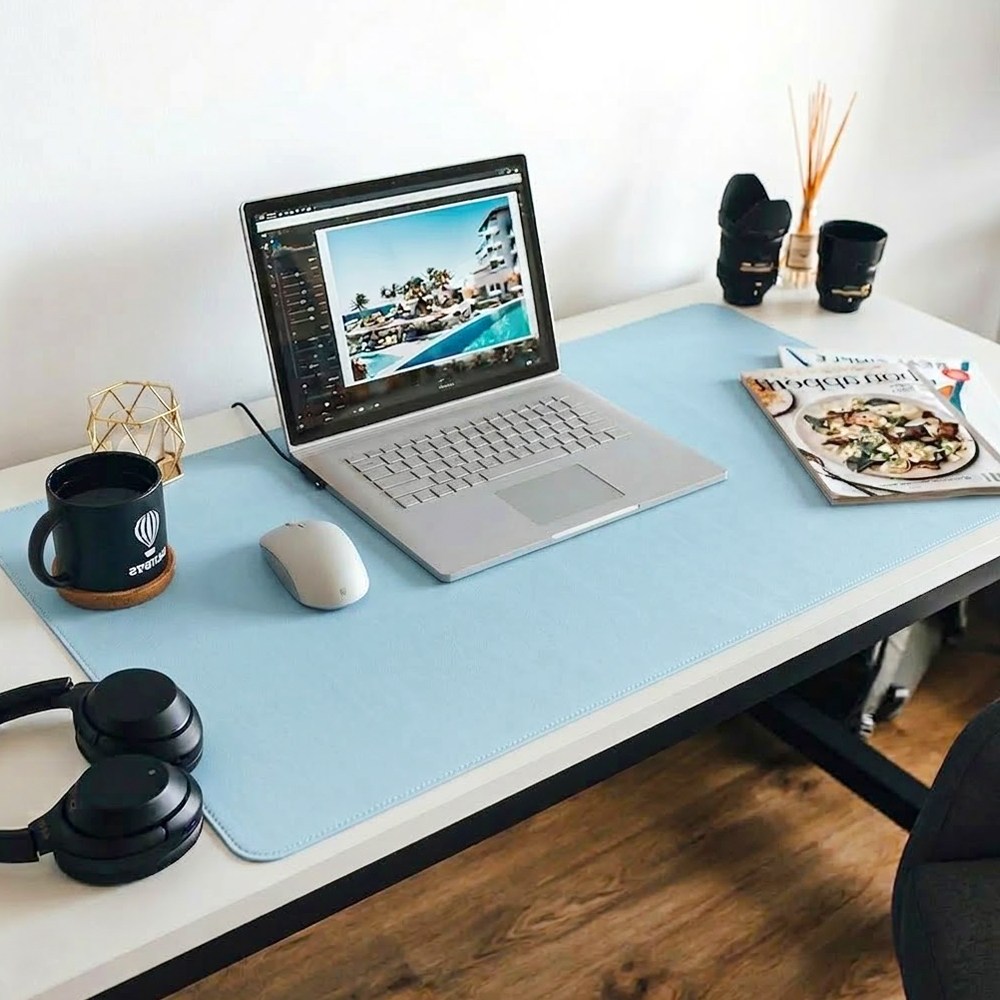 가죽 데스크 장패드 대형 마우스패드 책상 와이드 패드, 2.스카이블루 9,800원
