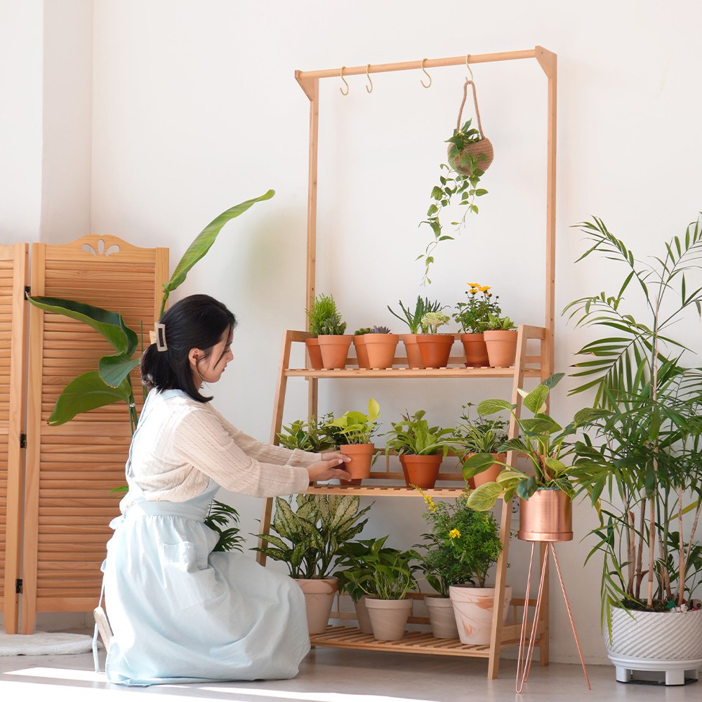 친절한마이쮸 원목 화분거치대 베란다 화분선반 진열대 정리대, 단일색상 77,700원