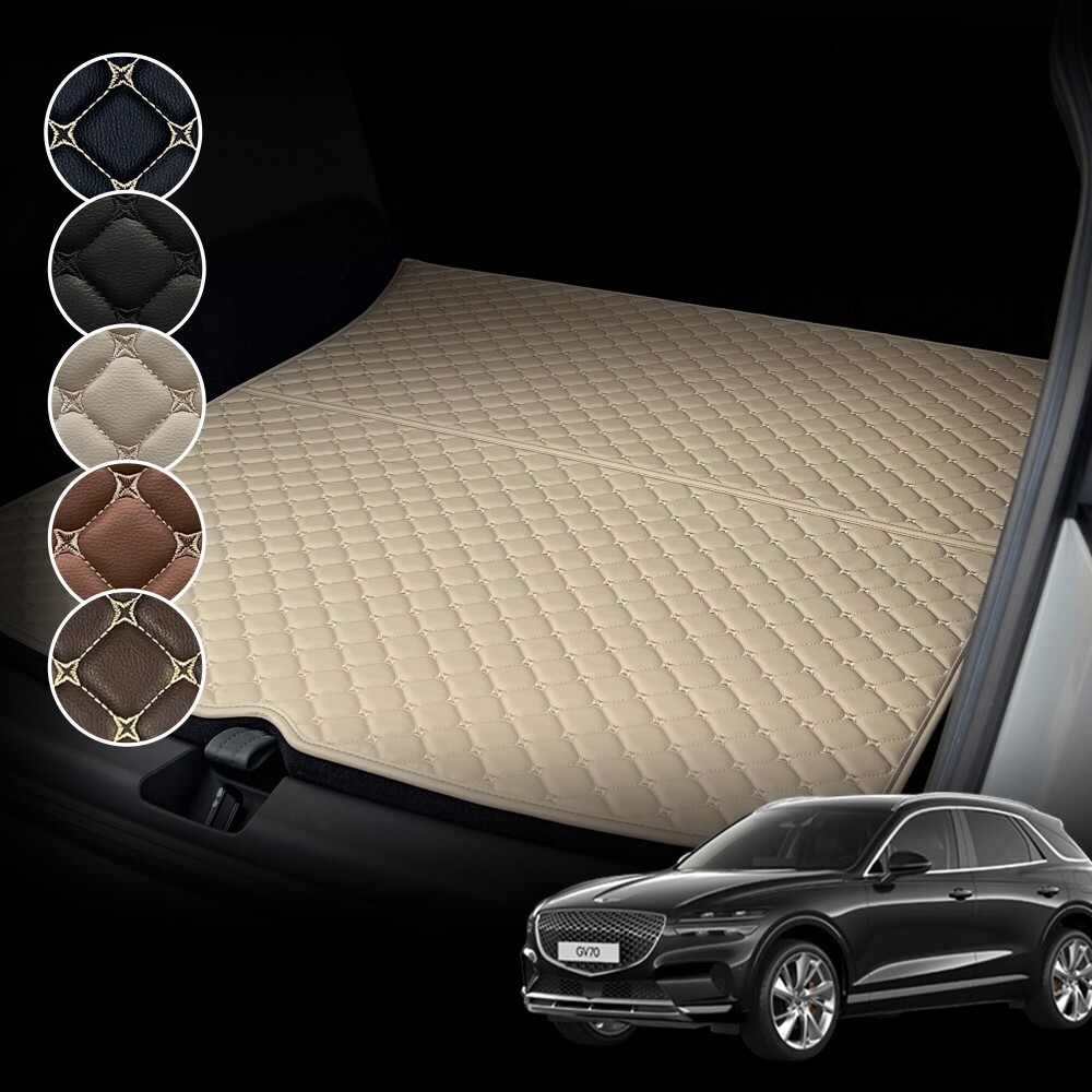 제네시스 GV70 호환 컨셉토 가죽 퀼팅 트렁크매트 세트, 블랙+골드스티치 43,950원