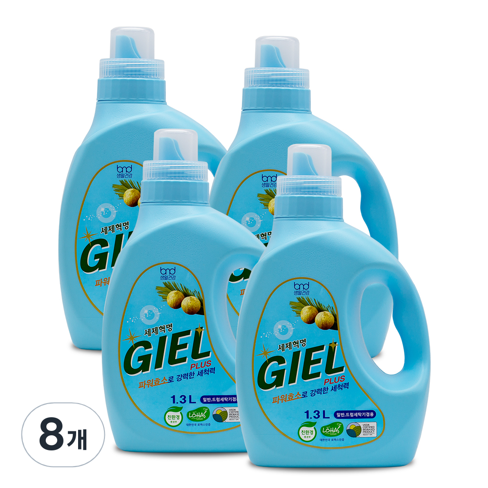 세제혁명 지엘 플러스 액상세탁세제 본품, 1.3L, 8개 47,890원