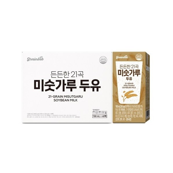 그레인랩 든든한 21곡 미숫가루두유 40팩 x 1박스 / 21가지 국산 곡물 26,000원
