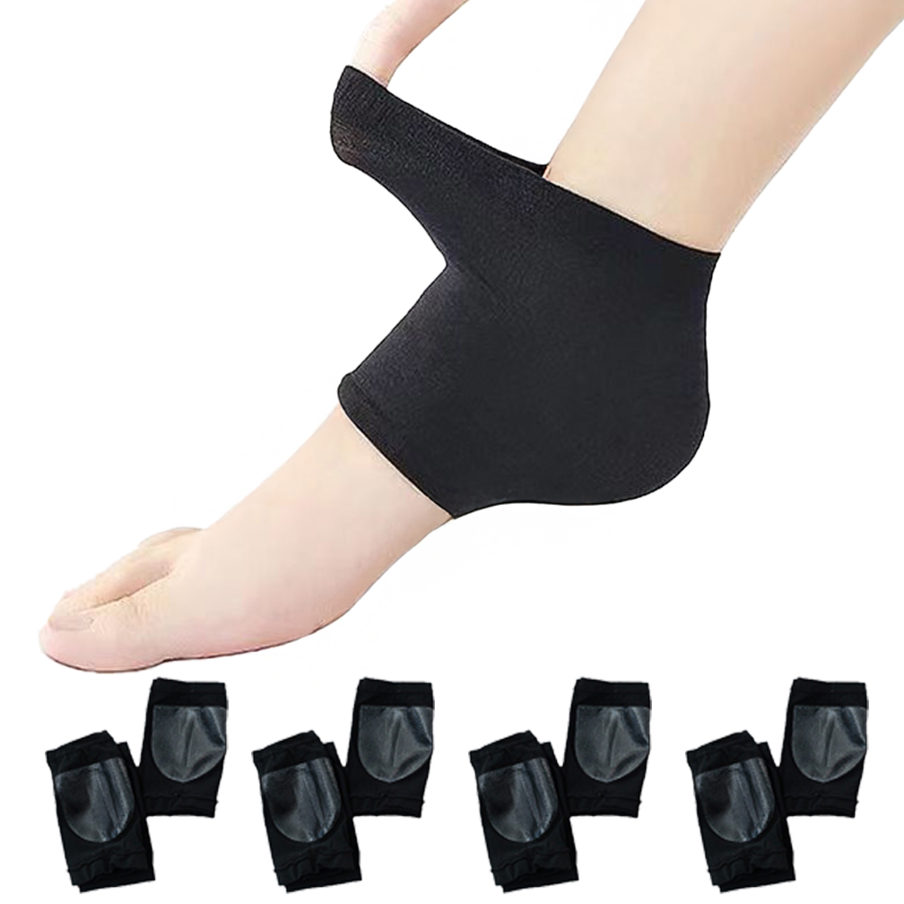 비플로 편안한 발뒤꿈치 보습패드 실리콘 양말, 4세트, 풋블랙 15,000원