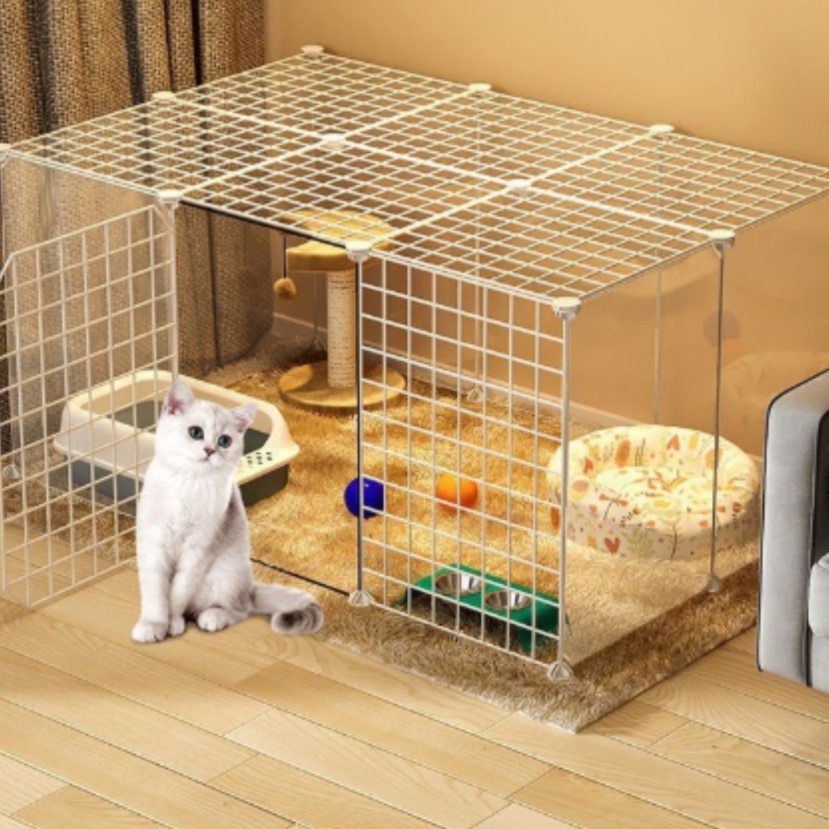 Fowod 고양이 울타리 고양이 케이지 가정용 실내 대형 여유 공간 애완 동물 고양이 새끼 고양이 작은 격리 울타리 빈 케이지 42,900원