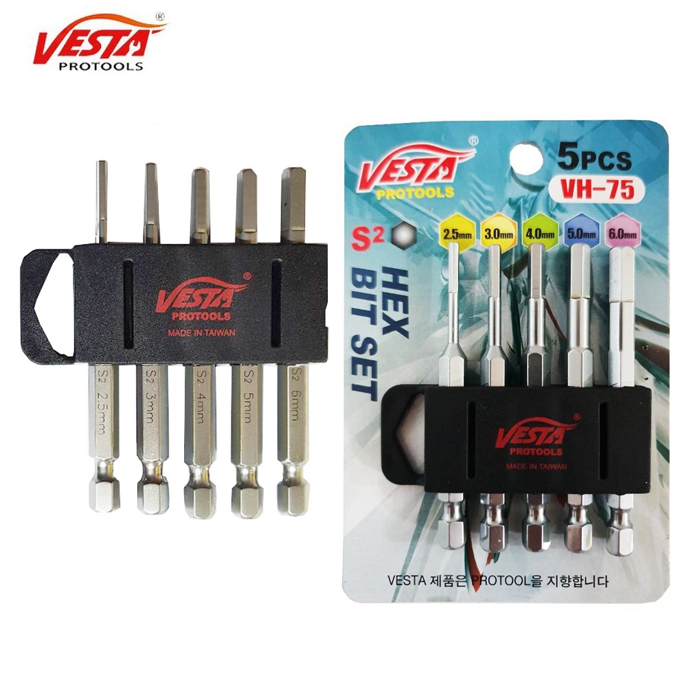 베스타 렌치빗트 SET 2.5mm - 6.0mm 임팩용 육각비트 VH-75 VH-150, 1개 12,810원