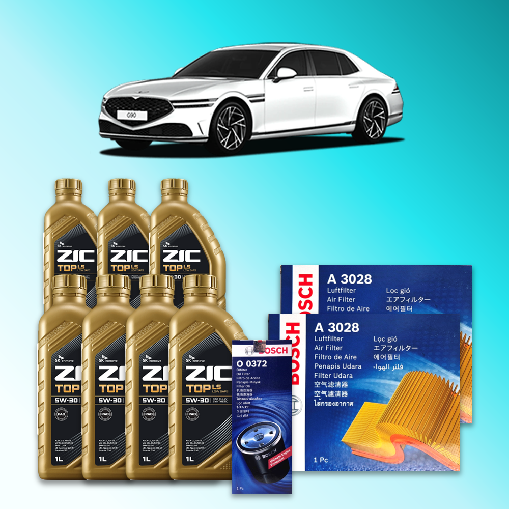 G90 (RS4) 3.5터보 가솔린 엔진오일세트 SK 지크 탑 LS 5W30 (ZIC TOP LS) 132,400원