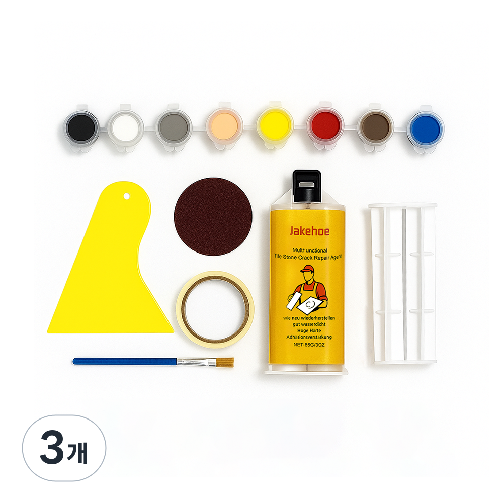 셀프 깨진 타일 보수 화장실 욕조 금간 대리석 도자기 보수제 깨짐 복원 도기 수리 세면대, 3개 48,320원
