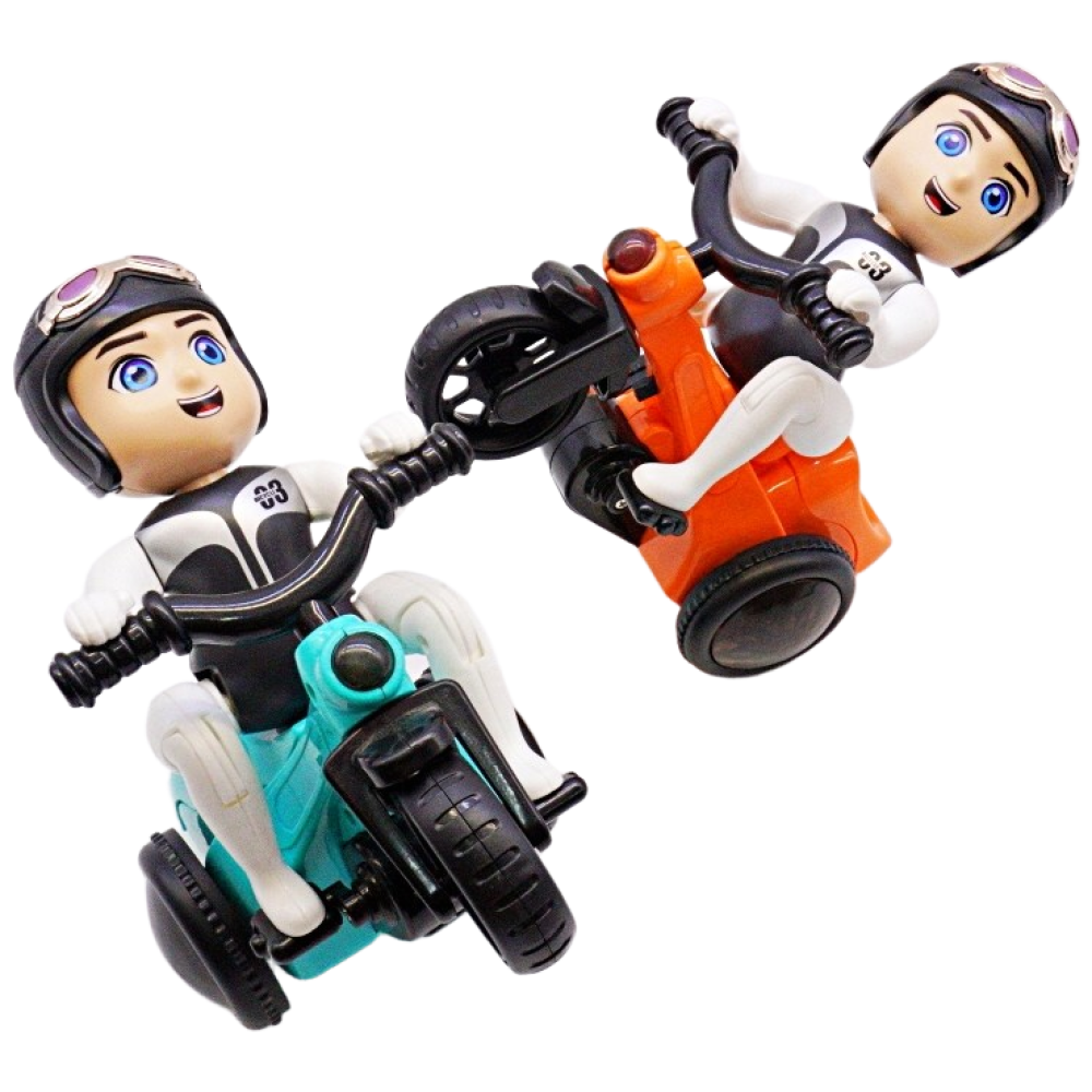 장난꾸러기 LED 오토바이 라이더 장난감 360도 회전하는 자전거 12,400원