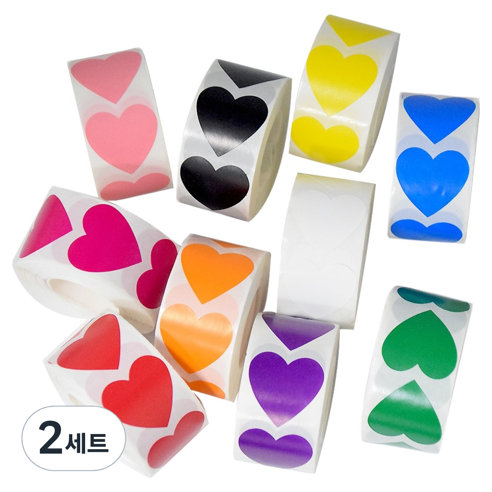 코히모 하트 데코 포장 롤 스티커 10종 x 500p 세트 4W509 17,300원