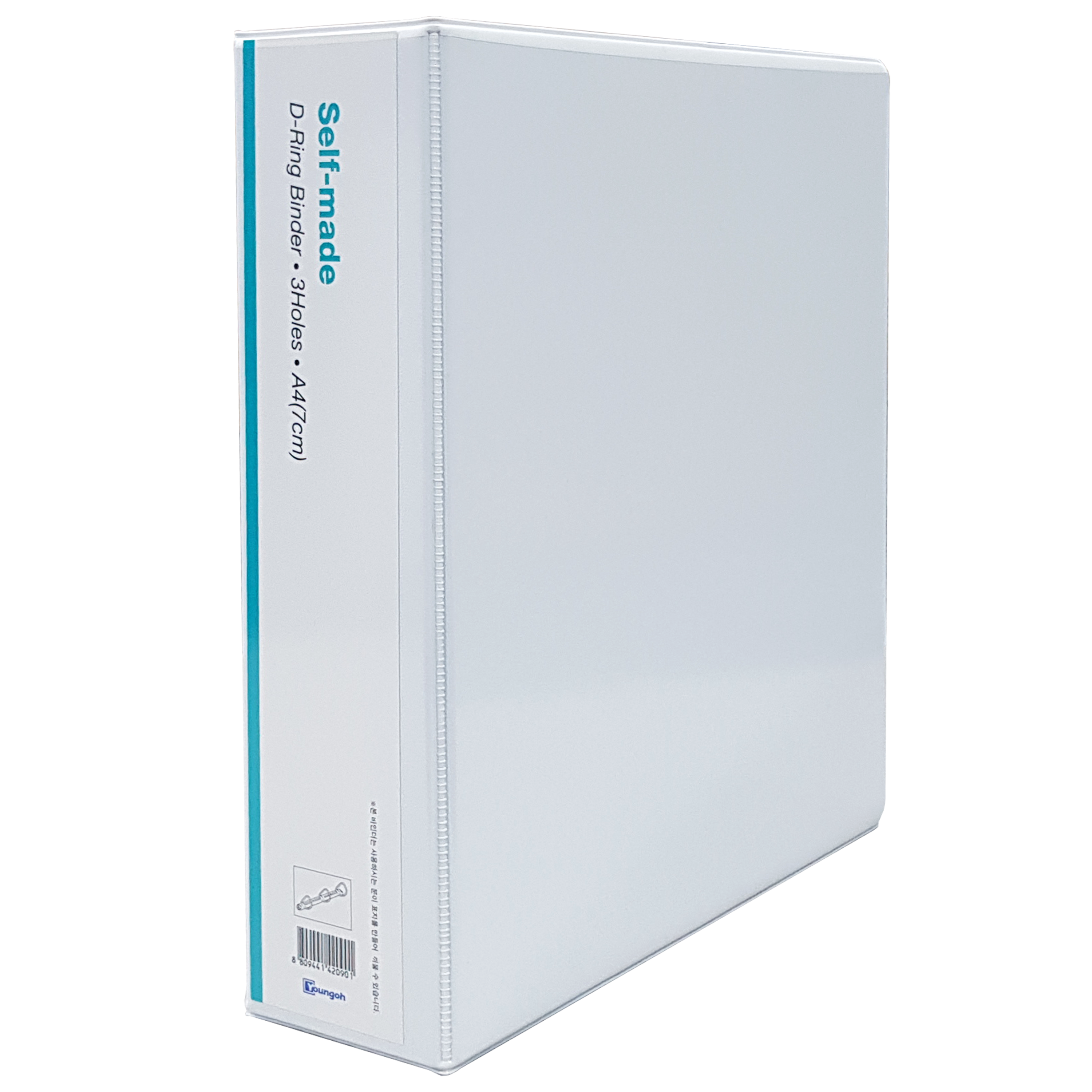 인터탑 영오 PVC재질 A4 백색 투명 이중 3공 D링 셀프메이드 바인더, 1개, A4 백색 이중 3공 D링 바인더 7cm 4,650원
