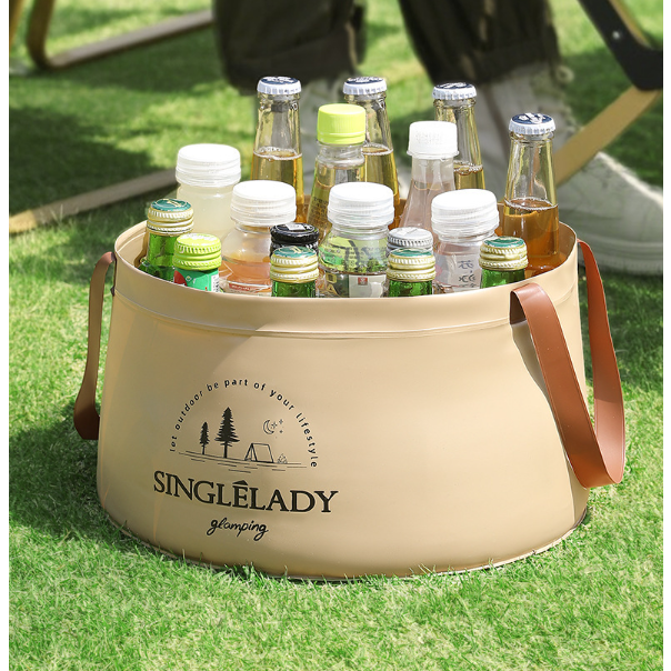 Dnc 캠핑용 접이식 물통 휴대용 PVC 다용도 대야(12L), 1개, 브라운 5,990원