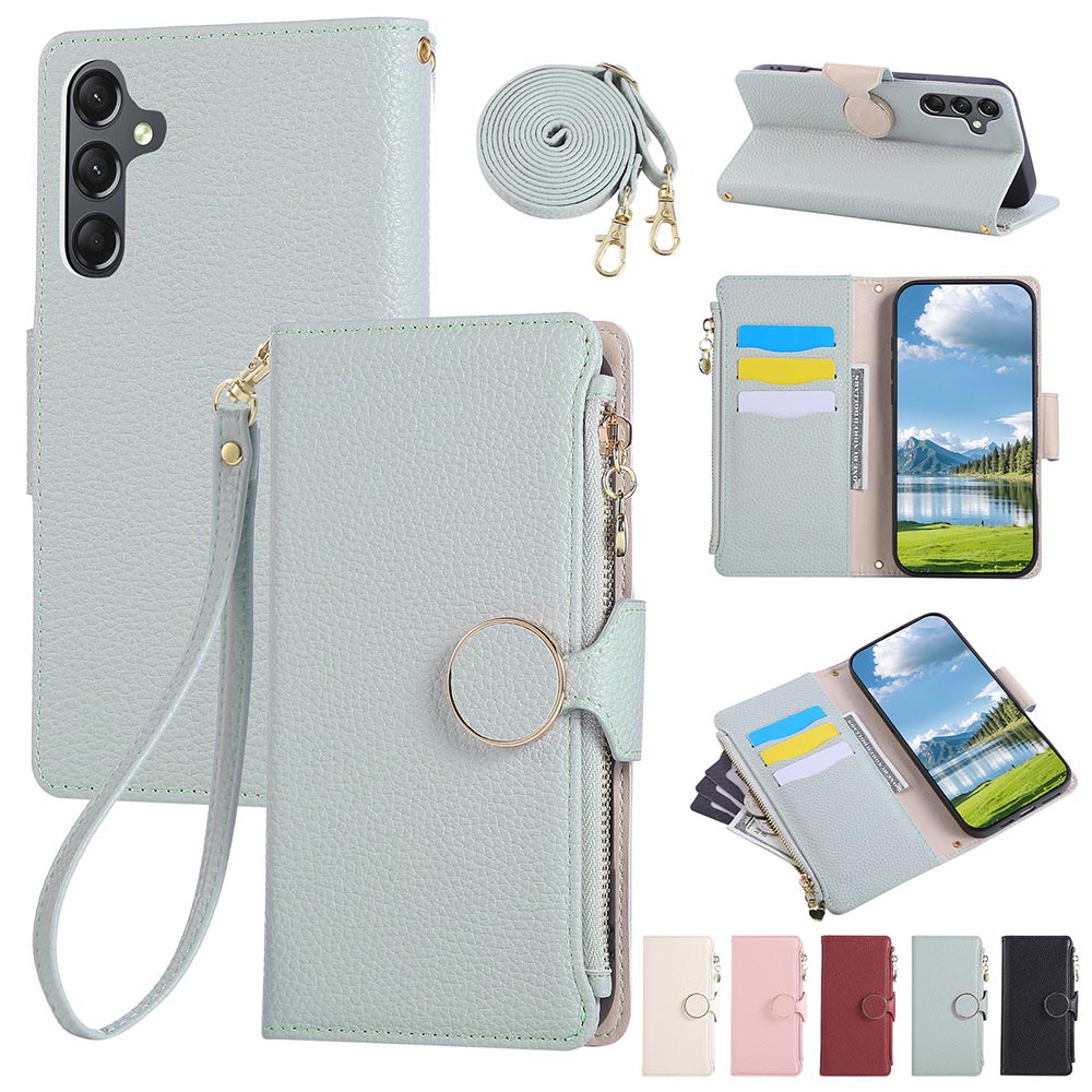 유니커블 갤럭시 Z폴드 7 6 5 4 3 제트폴드 지폴드 폴더 심플 단색 컬러 지퍼형 카드 지갑 수납 손잡이 손목 스트랩 가죽 다이어리 휴대폰 케이스 13,300원