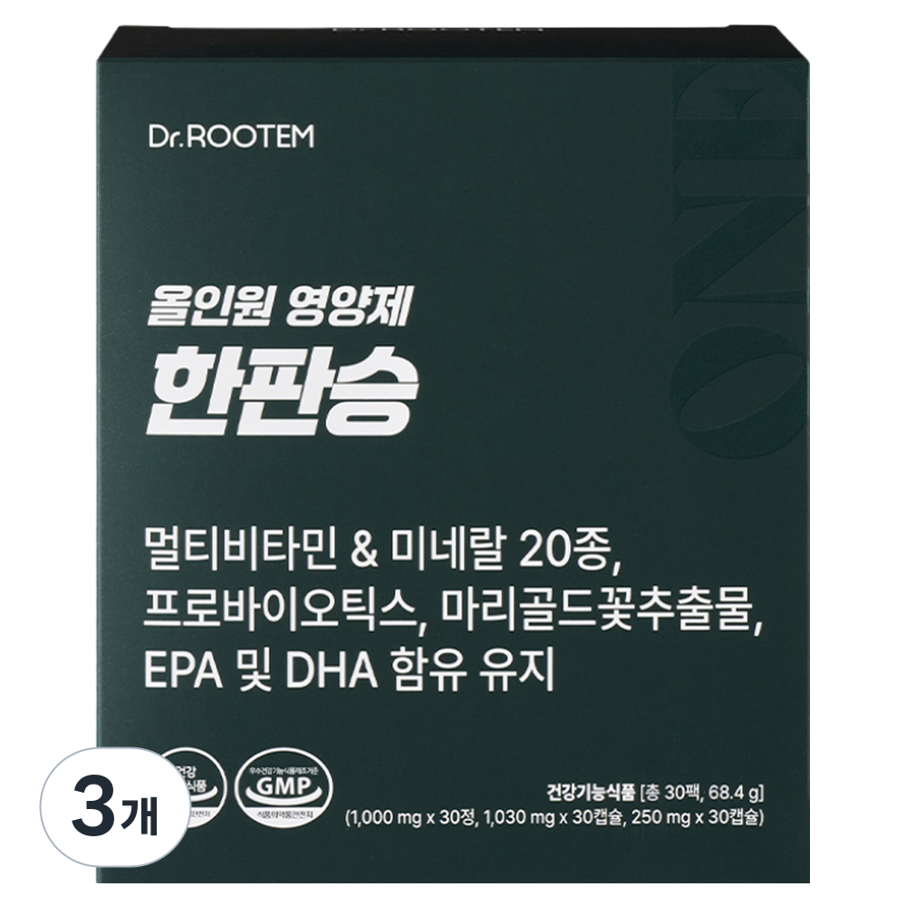 닥터루템 정품 올인원 영양제 한판승, 3개, 30회분 74,700원