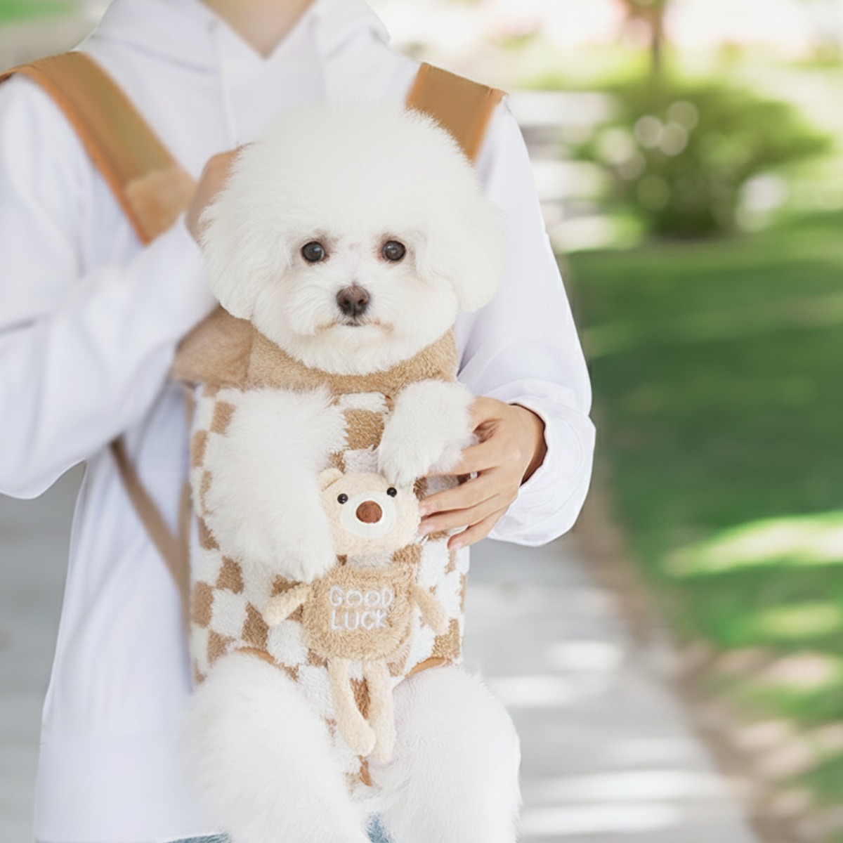 DOGNEST 강아지 겨울 포대기 애견 슬링백 이동가방 앞가방 백팩, 1개, 브라운 34,500원