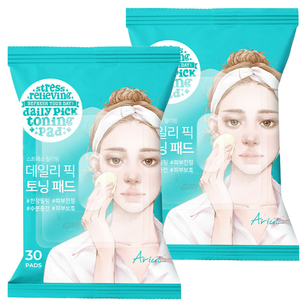 [비건뷰티] 아리얼 데일리 픽 토닝패드 57g, 30매입, 2개 7,130원