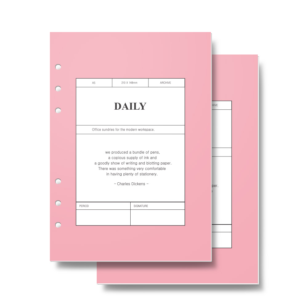 퍼니메이드 6공 다이어리 데일리 리필속지 2p세트 8,360원