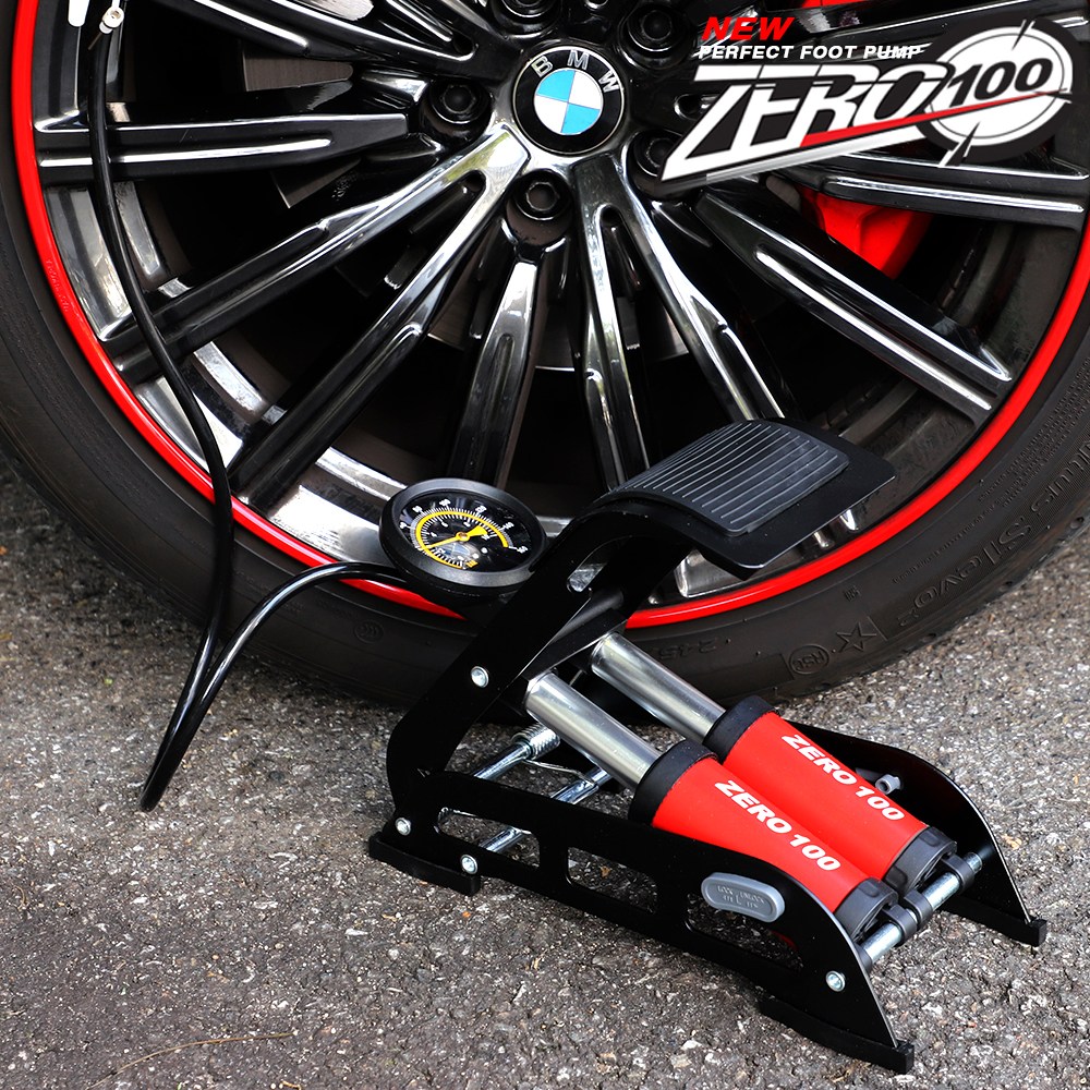 카모아 더블 에어 발펌프(어댑터4종) 에어펌프 풋펌프 자동차 자전거 휠체어 타이어  공기주입기 25,900원