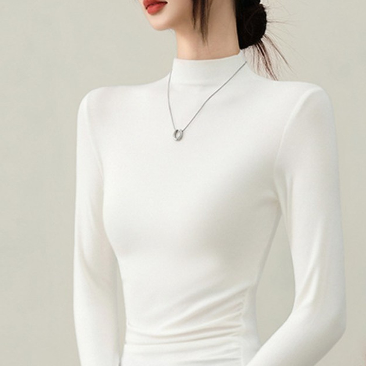 yuviny(유비니) 봄 가을 겨울 여성 이너 기모안감 반목 긴팔티셔츠 ZZ0003 15,500원