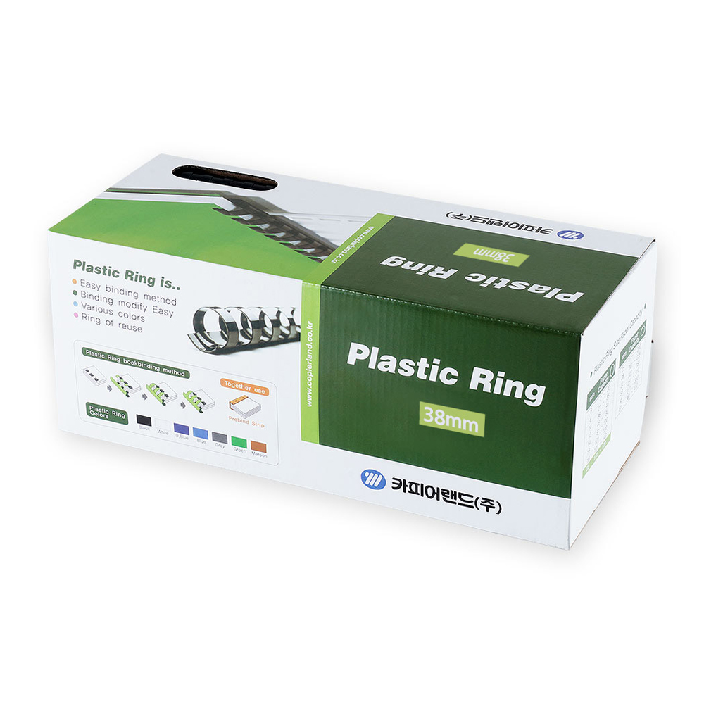 카피어랜드 21홀 프라스틱 제본링 50개입, 38mm, 화이트, 1세트 11,870원