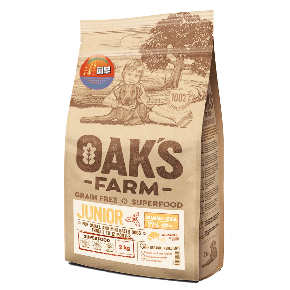 [쿠팡그로스]오크팜 그레인프리 연어 주니어 퍼피, 2kg, 1개 47,990원