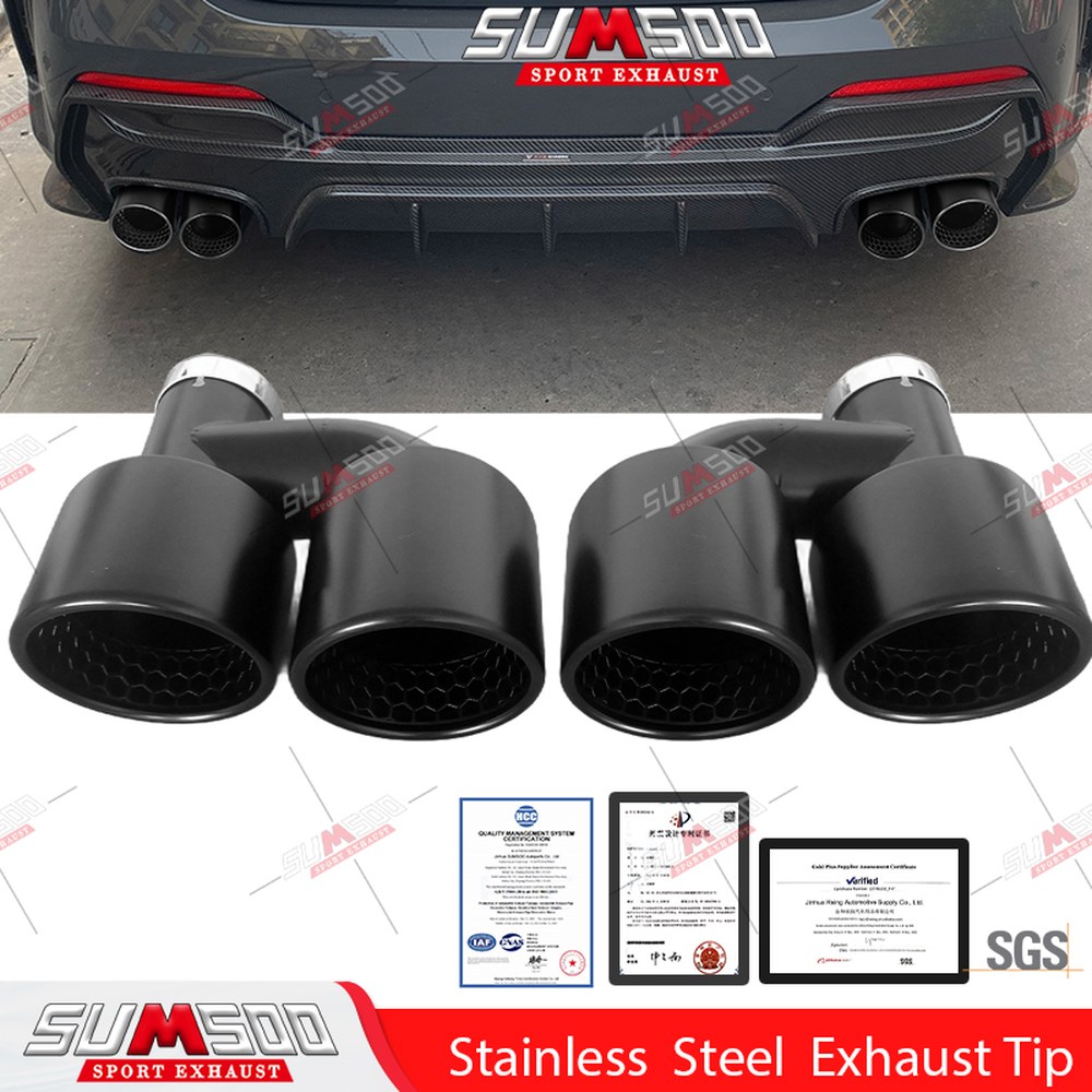 SUMSOO 무광 호환 벌집 팁 1 블랙 MK7 이중 Golf7 개 60mm 범용 배출구 배기 깍지 스테인레스 GTI 63mm 머플러 91,400원