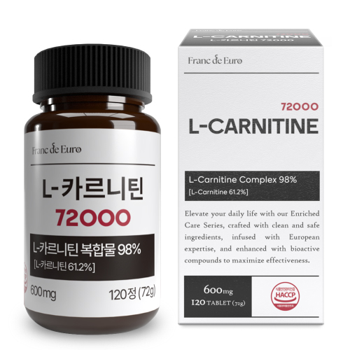 프랑드유로 L 카르니틴 72000 [순도 99.1%] 아르기닌, 1박스, 120정 25,000원