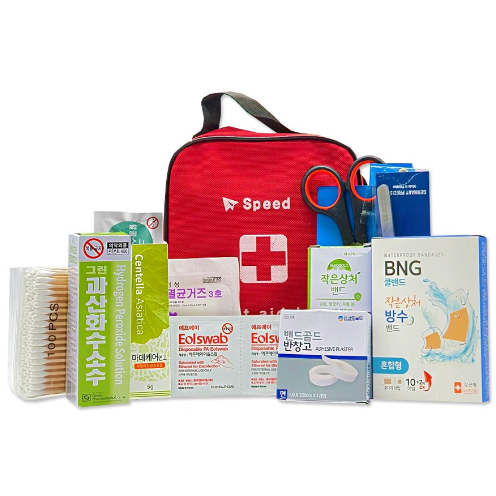 모완비 스피드 구급낭 파우치 구급가방 응급키트 휴대용 구급함 세트 (소프트케이스+11종), 1개 14,900원